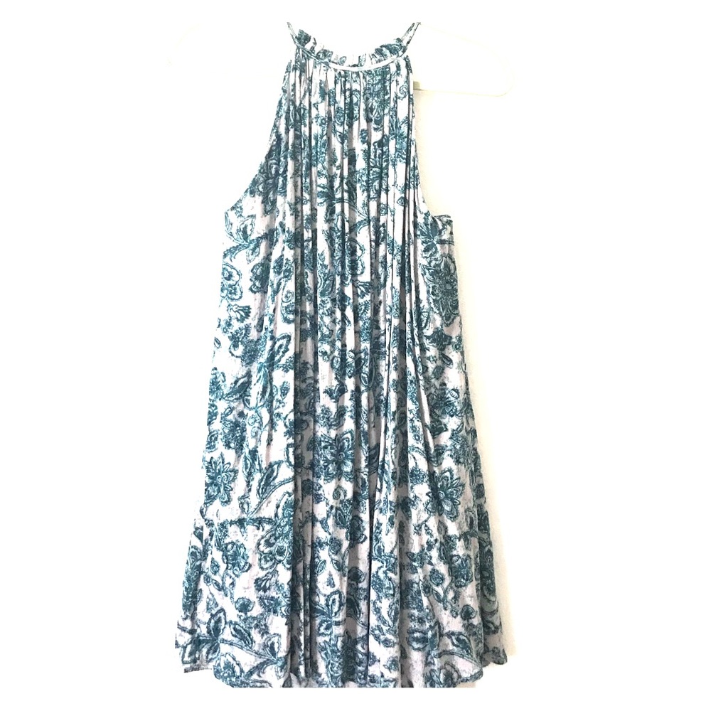 High Neck Floral Dress